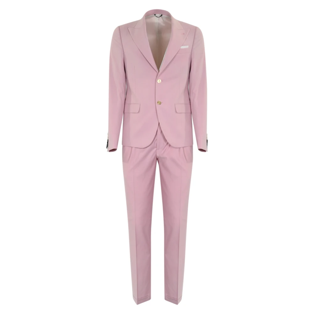 Daniele Alessandrini Single Breasted Suits Pink Heren