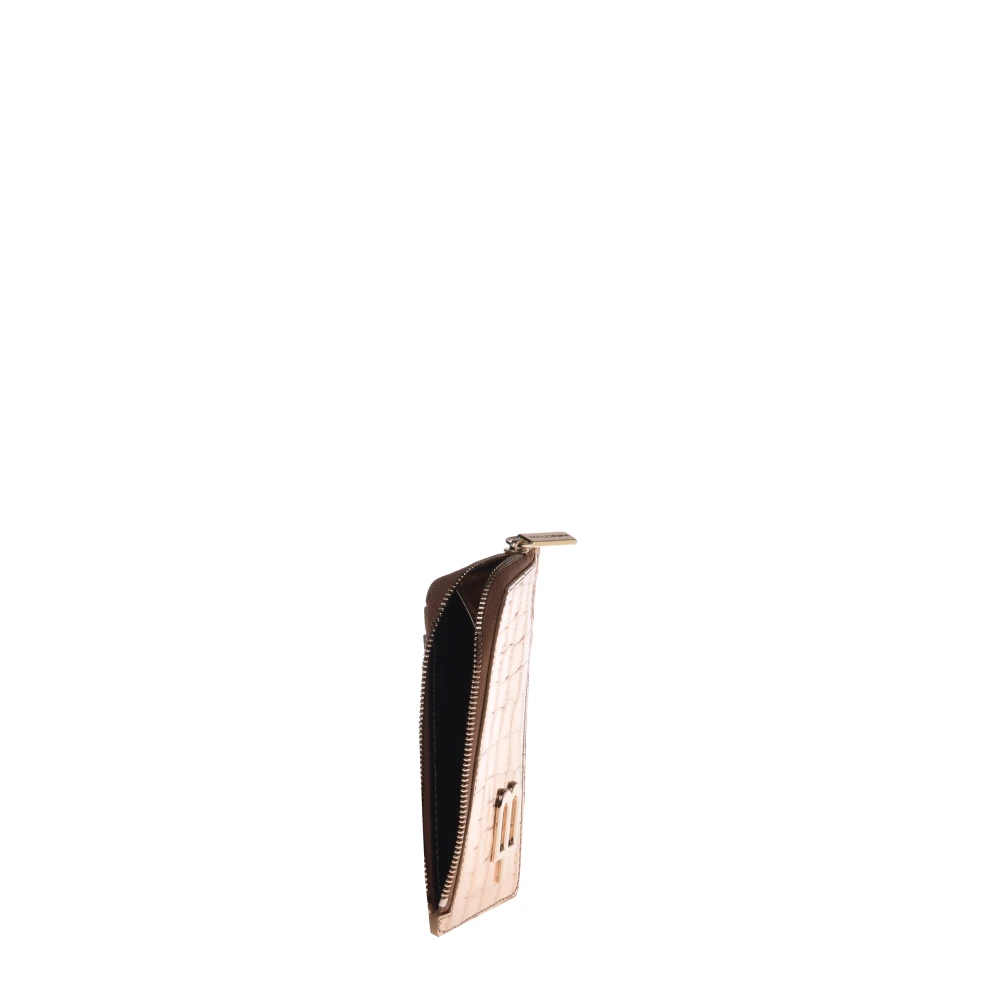 Baldinini Wallet in platinum laminated crocodile Yellow Dames