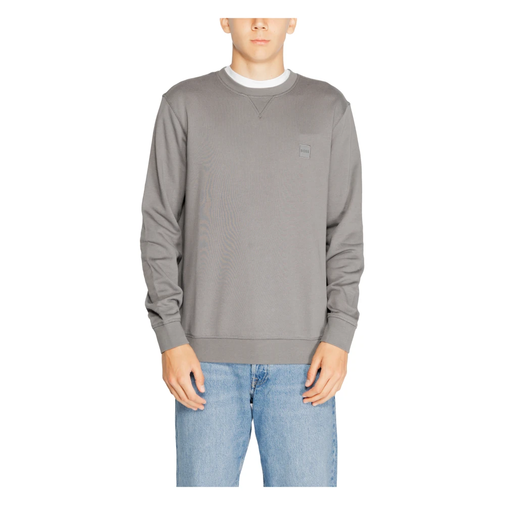 Hugo Boss Heren Sweatshirt Herfst Winter Collectie Katoen Gray Heren