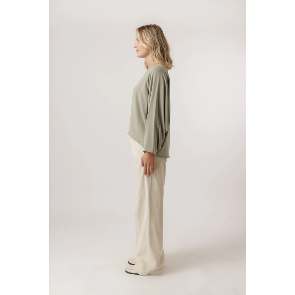 drykorn Groene Satijnen Batwing Blouse Green Dames