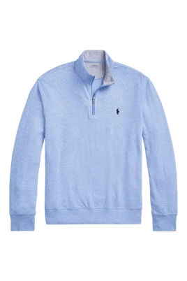Bomull Half-Zip Stickat med Broderad Logotyp