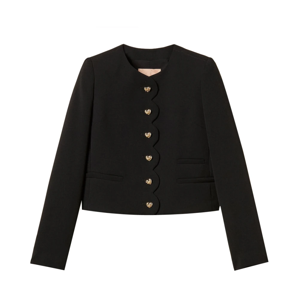 Twinset Donna Nero Giacche, S, New,