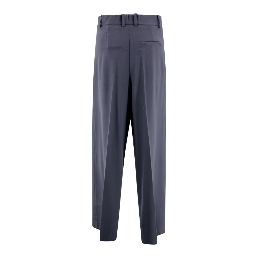 P.a.r.o.s.h. Blauwe Wol Zijde Blend Getailleerde Broek Blue Dames