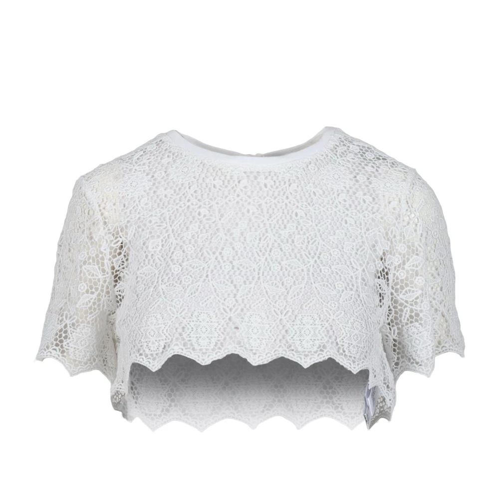 Dondup Elegante Viscose Polyester Top White Dames