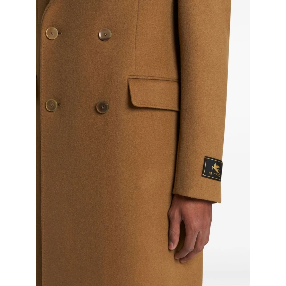ETRO Bruine Kasjmier Dubbel-Borst Jas Brown Heren