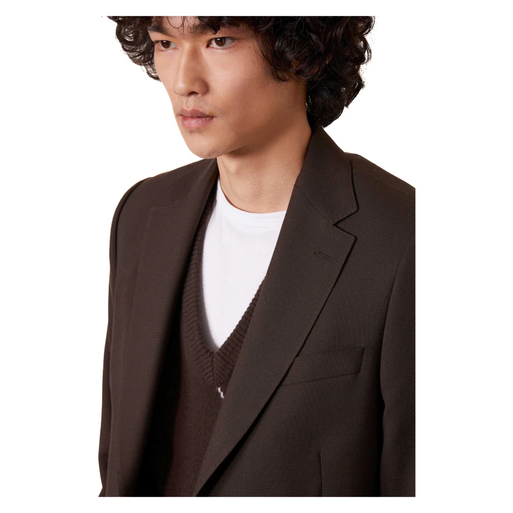 Officine Générale Bruine Wol 3ply Jas Brown Heren
