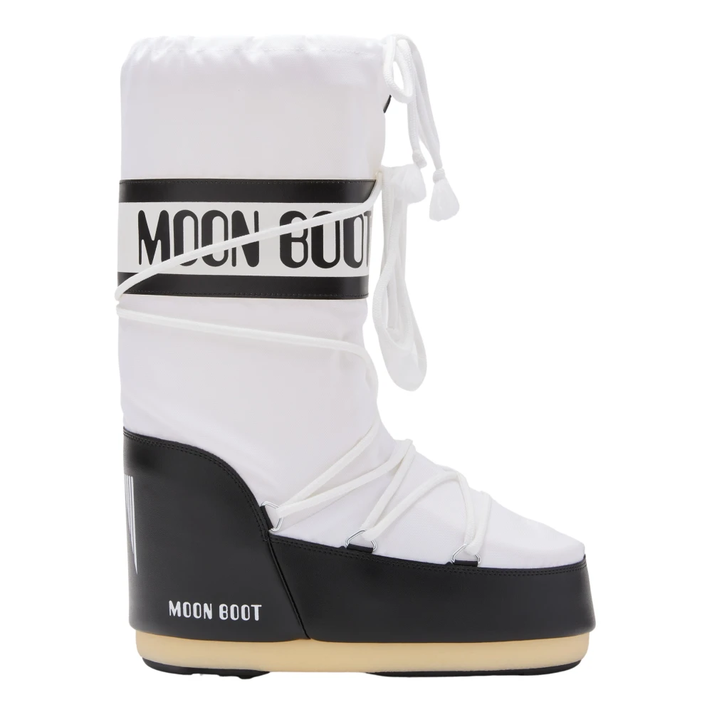 Moon Boot Women's White Winter Boots, 6 Uk, Icon Nylon Boot