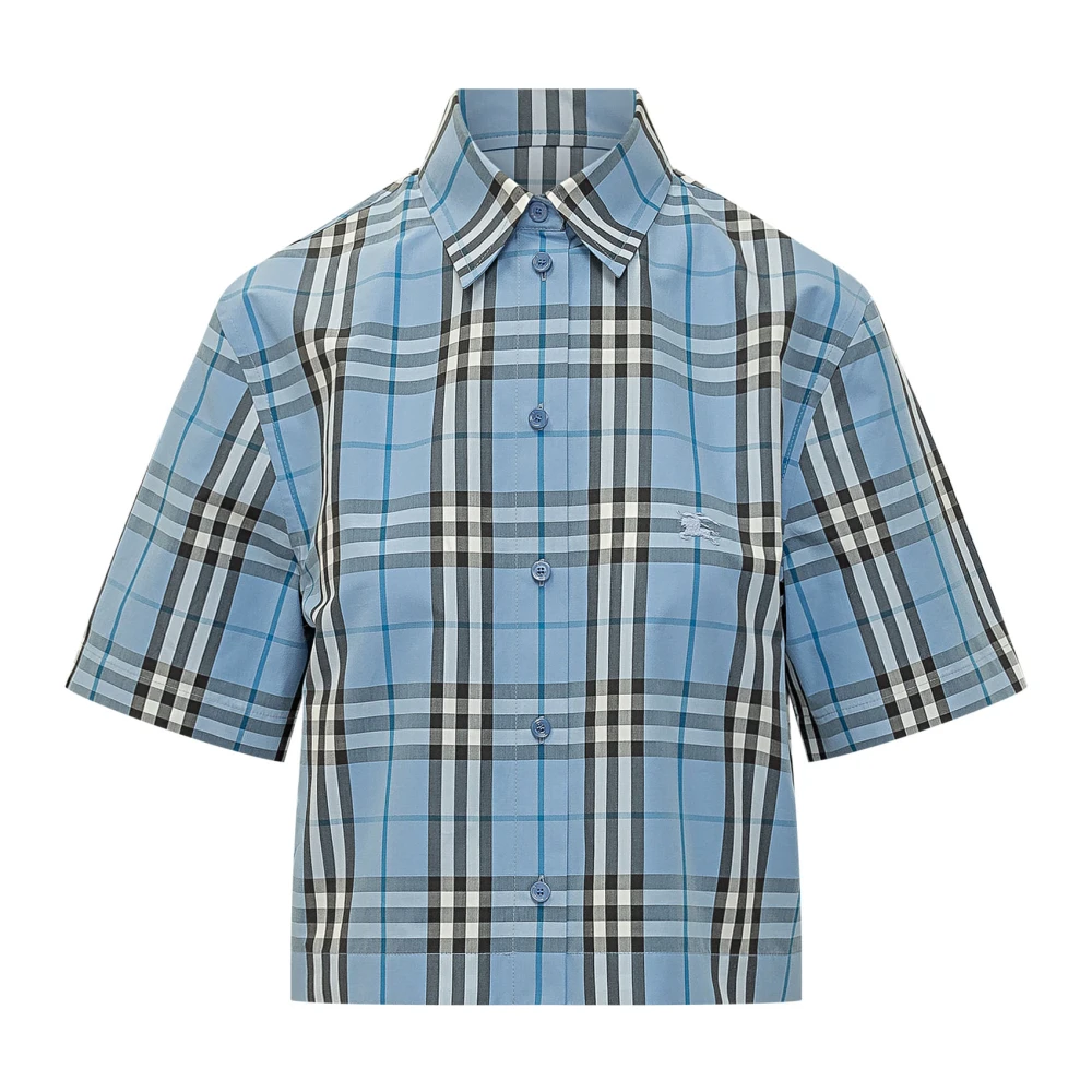 Burberry Women's Blue Shirts, 3XS, Short Sleeve Shirt