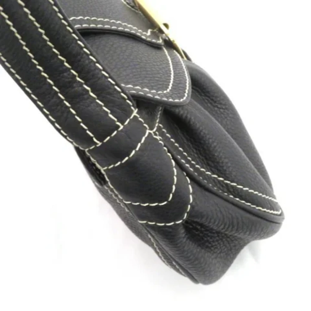 Celine Vintage Pre-owned Leather handbags Black Dames