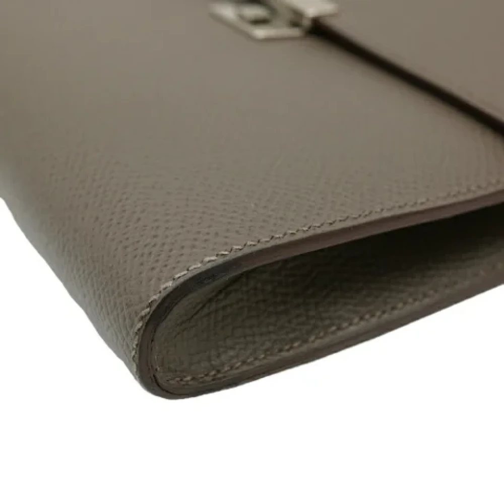 Hermès Vintage Pre-owned Leather shoulder-bags Gray Dames