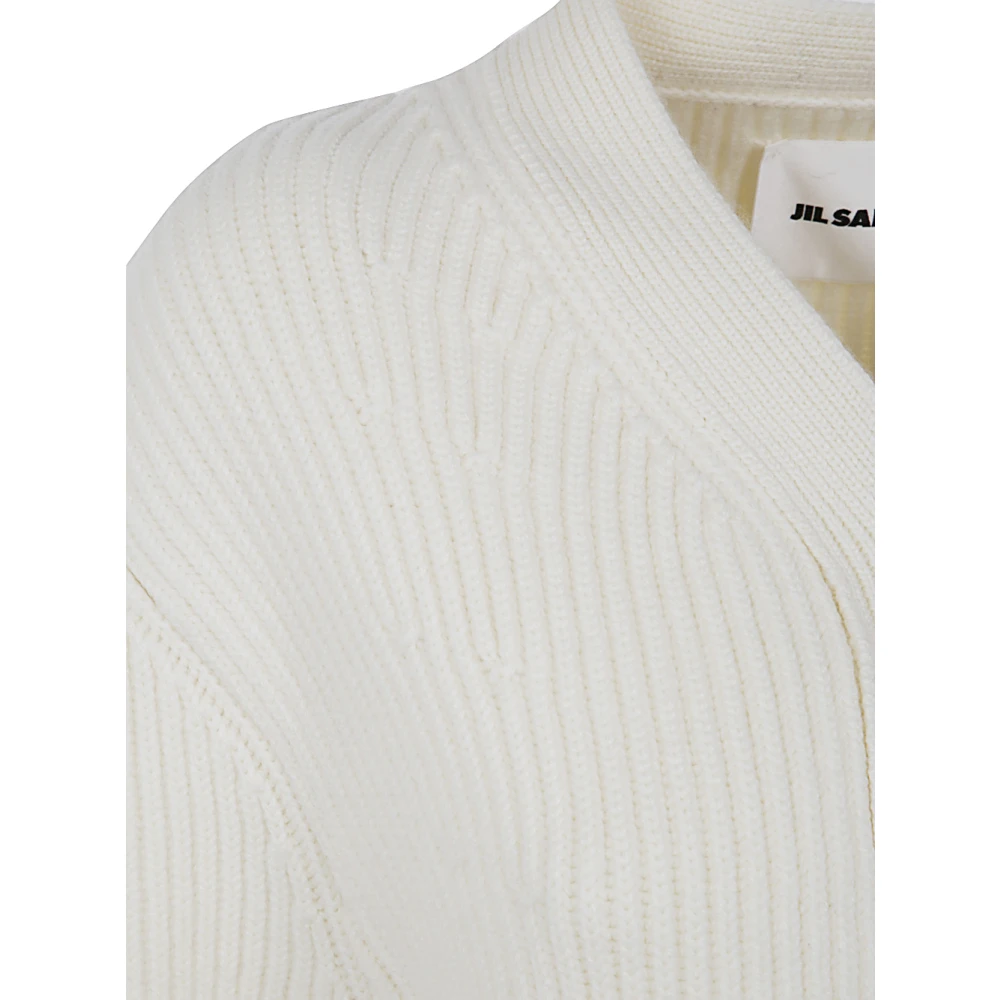 Jil Sander V-hals Lang Vest voor Vrouwen White Dames