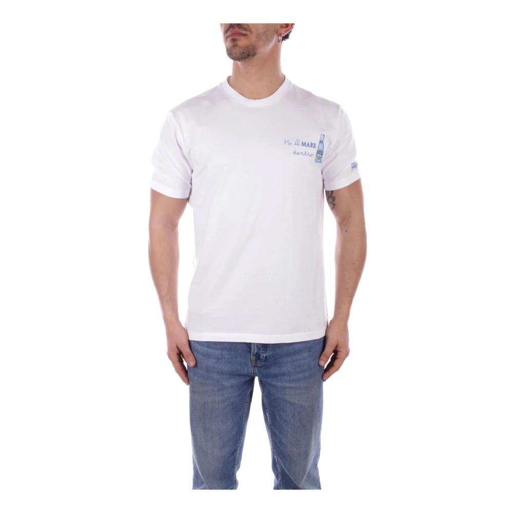 MC2 Saint Barth Witte Katoenen Korte Mouw Logo T-Shirt White Heren