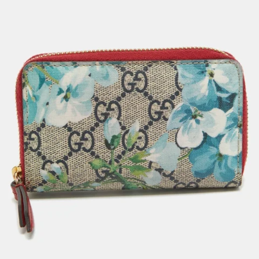 Gucci Vintage Pre-owned Coated canvas wallets Blue Dames