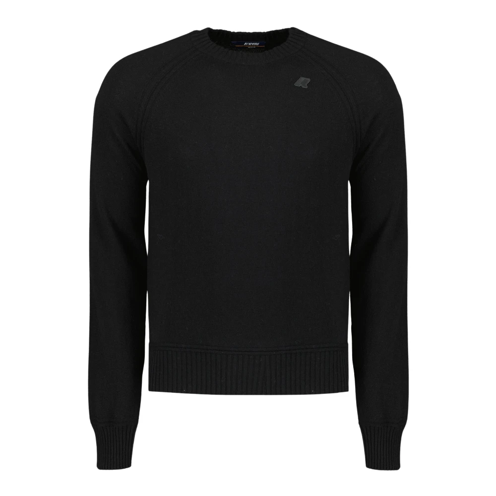 K-Way Men's Black Sebas Jumper - Round-Neck Knitwear - M - Knitwear