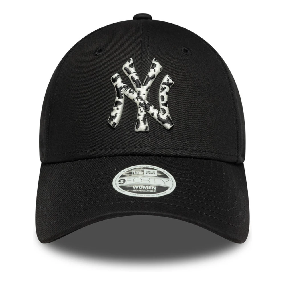 New Era Men's Black Hats & Caps, One Size, Leopard Infill 9Forty