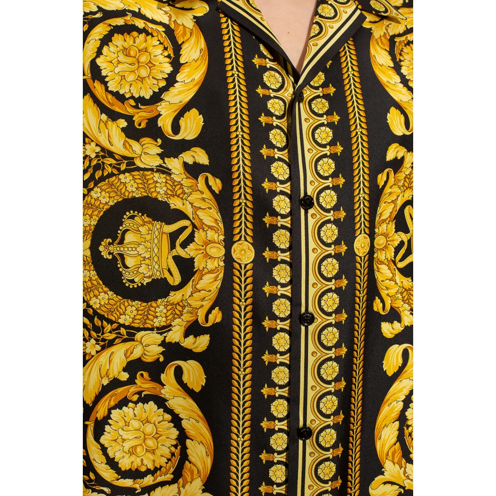 Versace Zijden shirt Yellow Heren