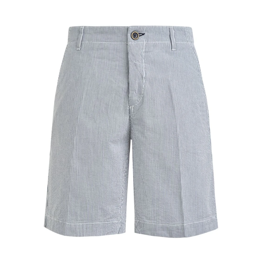 Vilebrequin Katoenen Seersucker Bermuda Shorts voor Heren Blue Heren