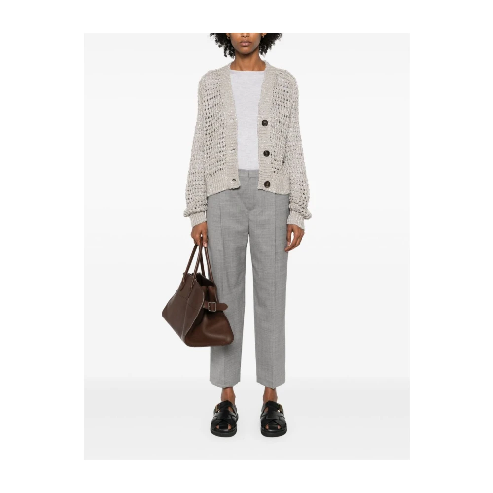BRUNELLO CUCINELLI Quarzo Cardigan Sweater Beige Dames