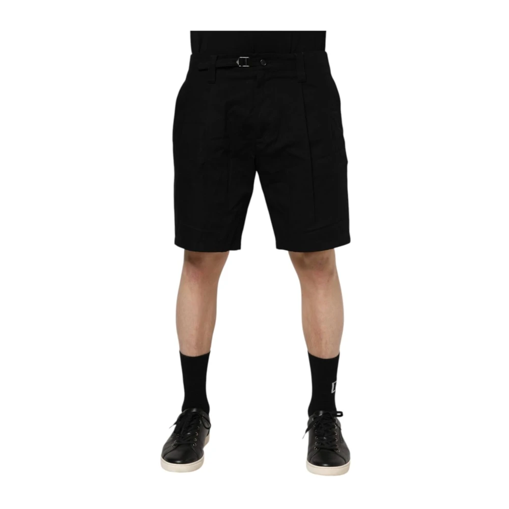 Dolce & Gabbana Men's Black Zipper Bermuda Shorts