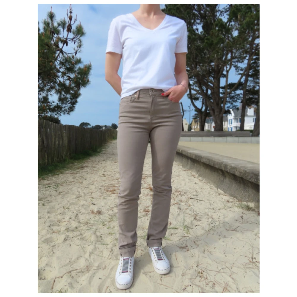 Islow Malo Slim Katoenen Broek Beige Dames