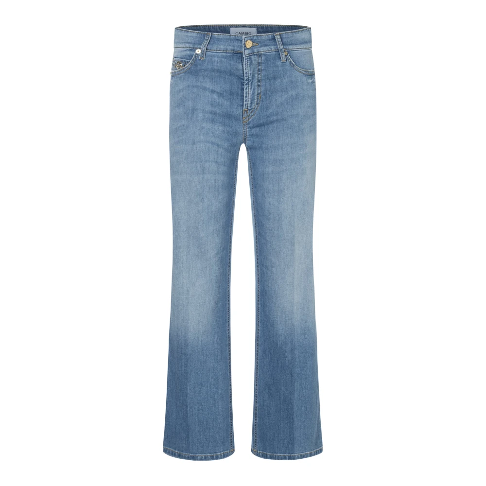 Cambio Women's Light/Blue Cropped Flare Jeans