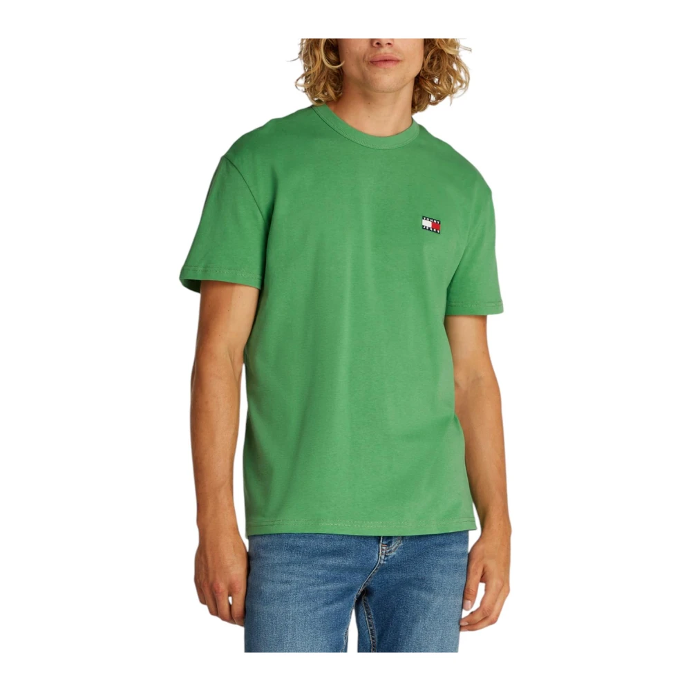 Tommy Jeans Groene Katoenen Ronde Hals T-Shirt Green Heren