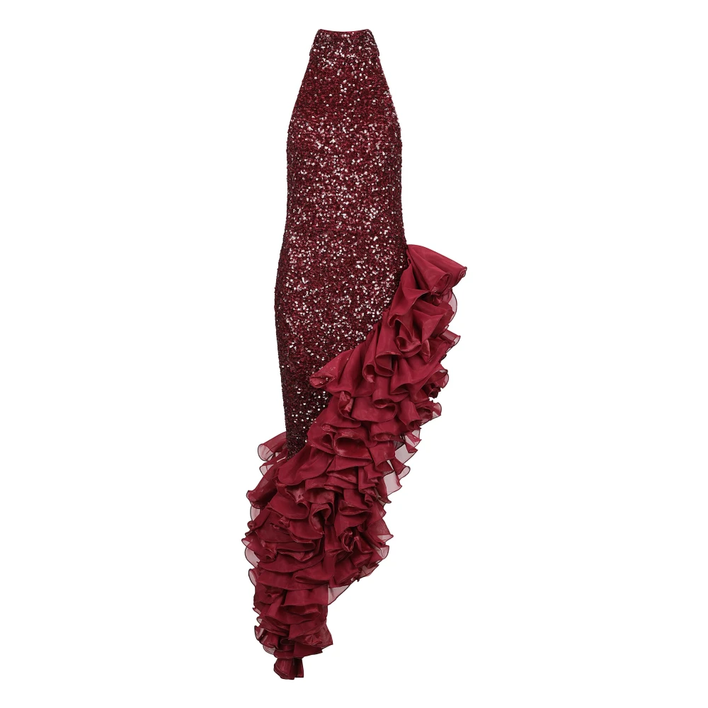 Rotate Birger Christensen Strapless Ruffle Jurk Red Dames