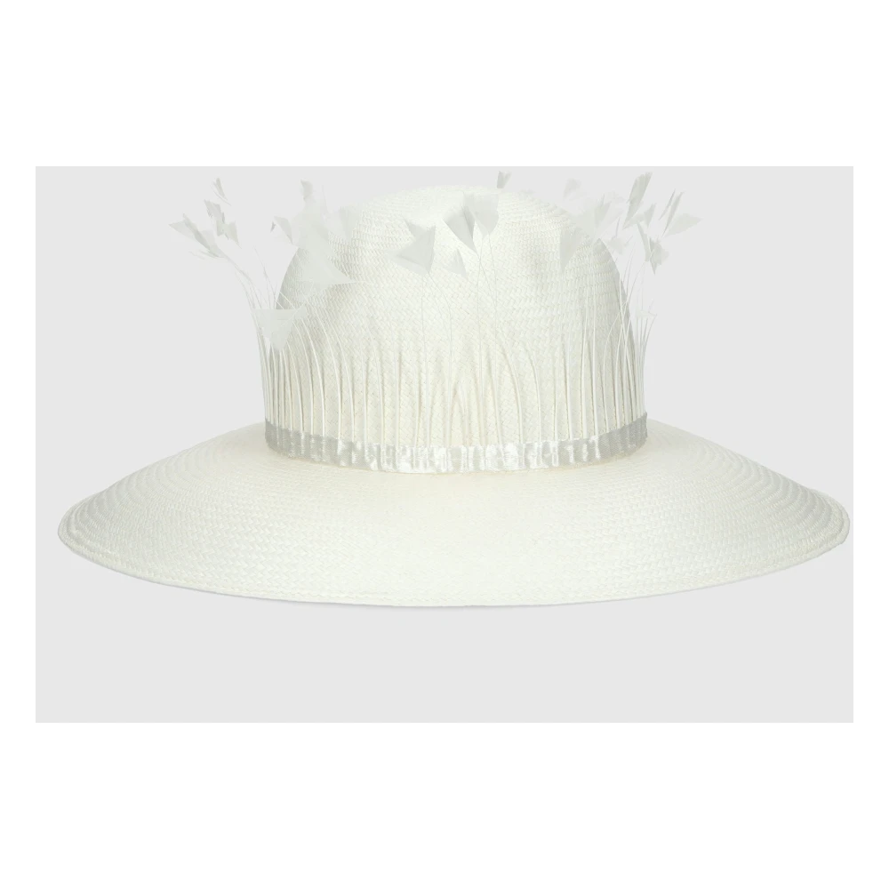 Borsalino Elegant Violet Panama Hat White Dames