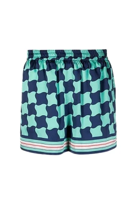 Pool Tile Silk Shorts