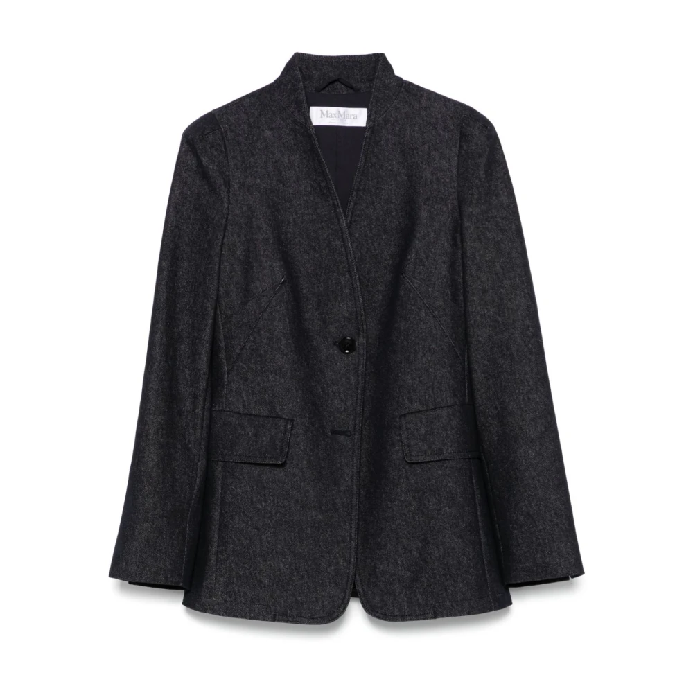 Max Mara Black Blazers, Female, M, Cotton Single-Breasted Jacket