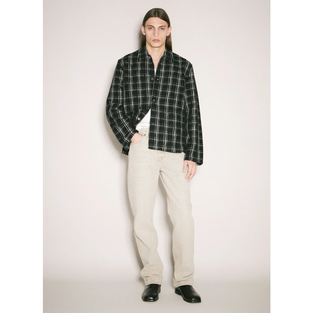 Our Legacy Geruite Katoenen Overshirt Black Heren
