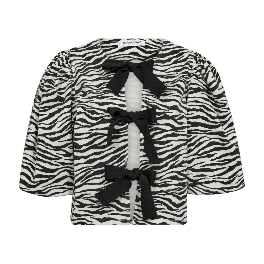 Co'Couture Zioncc Zebra Bow Blouse Offwhite Black Dames