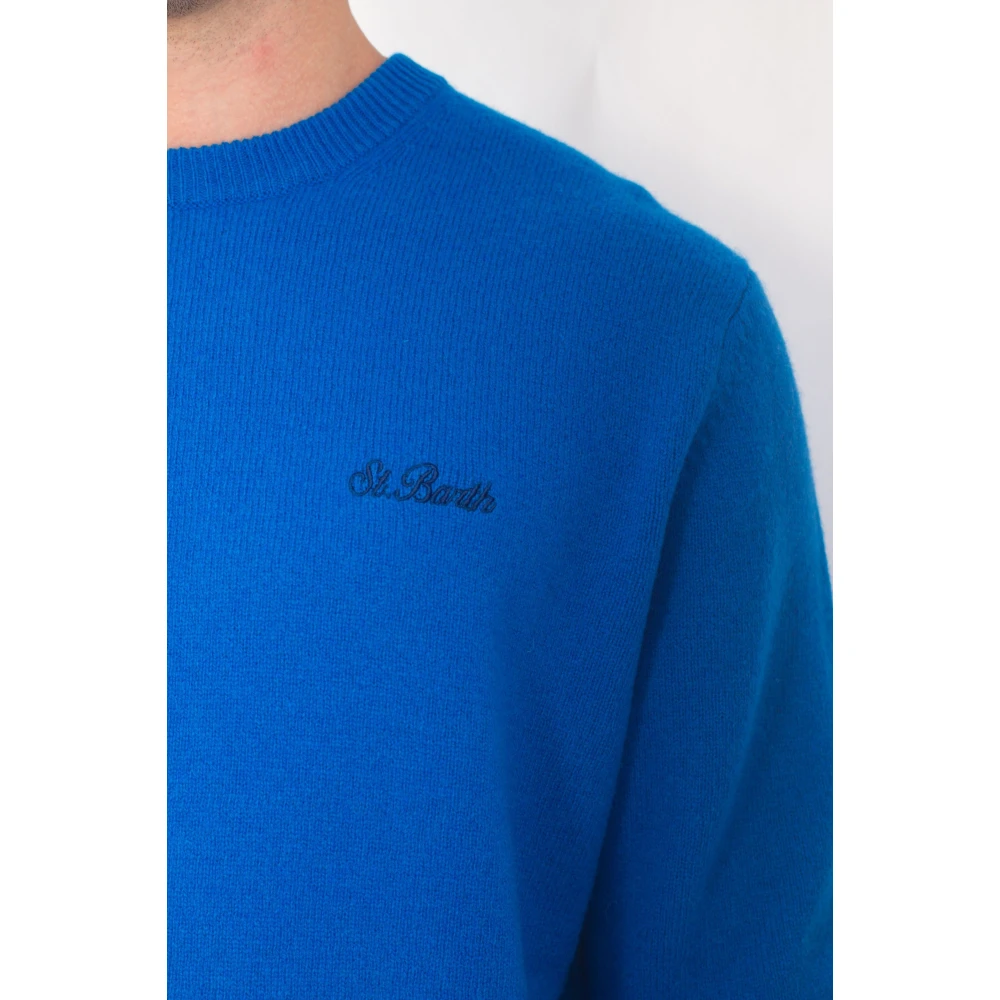 MC2 Saint Barth Lamswollen Trui in Regent Stijl Blue Heren