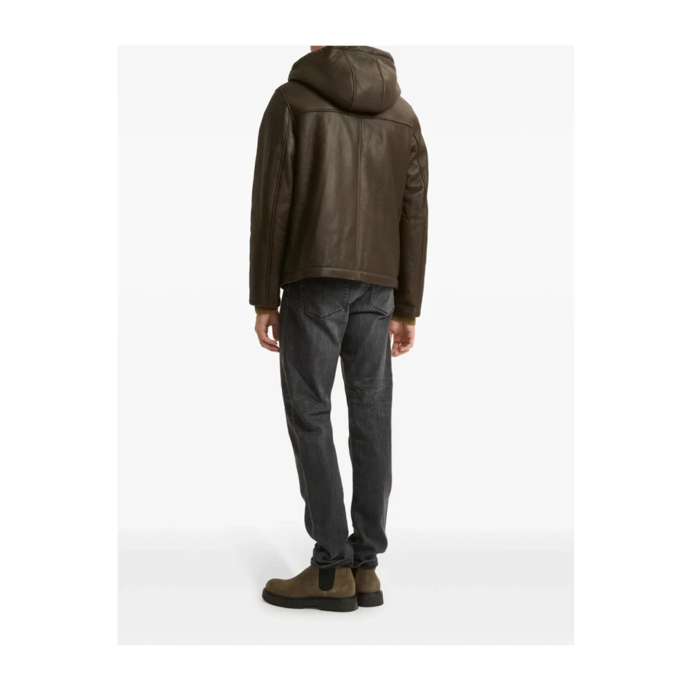 Yves Salomon Merino Silky Alpaca Wool Jacket Brown Heren