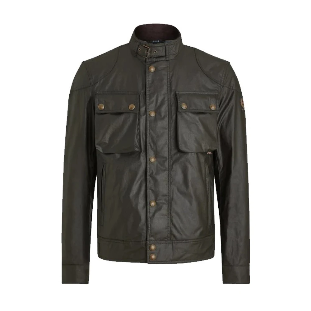 Belstaff Racemaster Waxed Jacket Faded Olive Green Heren