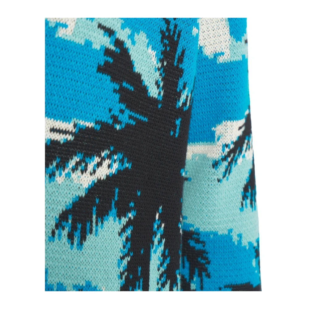 Amaránto Blauwe Gebreide Shawl Kraag Vest Multicolor Heren