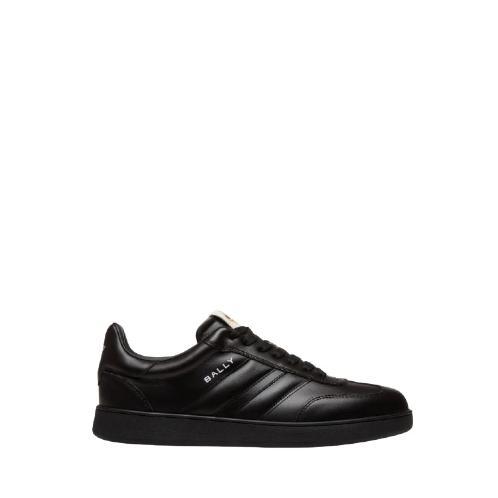 Bally Zwarte Retro Crest Leren Sneakers Heren Schoenen