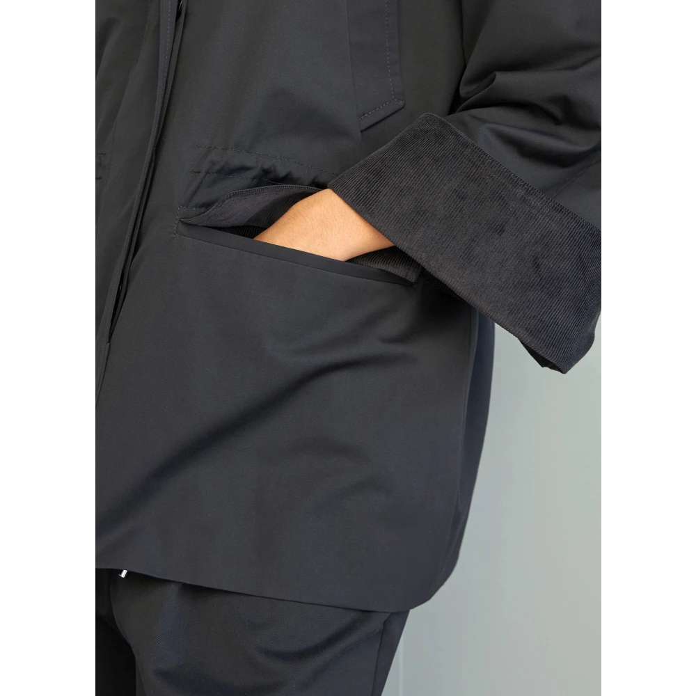 Skall Studio Waterafstotende Katoenen Jas Black Dames