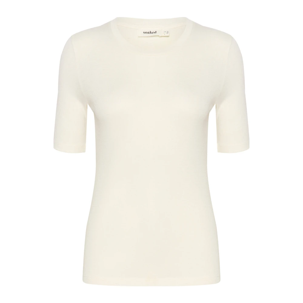 Soaked In Luxury Women's White T-Shirts,, Rollneck Top Whisper Large