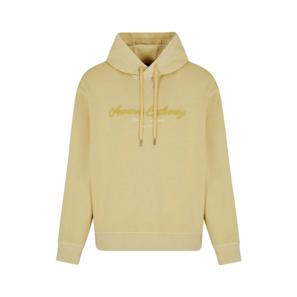 Armani Exchange Yellow Hoodies, Male, Xs, Sweatshirt With Elegant Logo