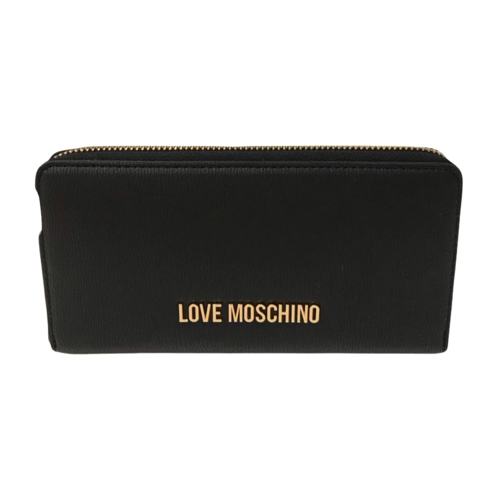 Love Moschino Zwarte portemonnee met rits en munt- kaartsleuven Black Dames