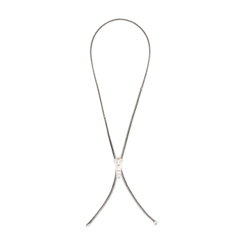 Balenciaga Women's Gray Necklaces, One Size, Diy Zip Necklace