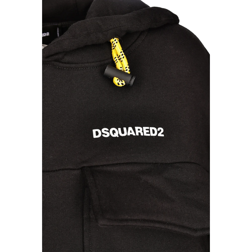 Dsquared2 Oversized Fit Hoodie Sweatshirt Zwart Black Dames