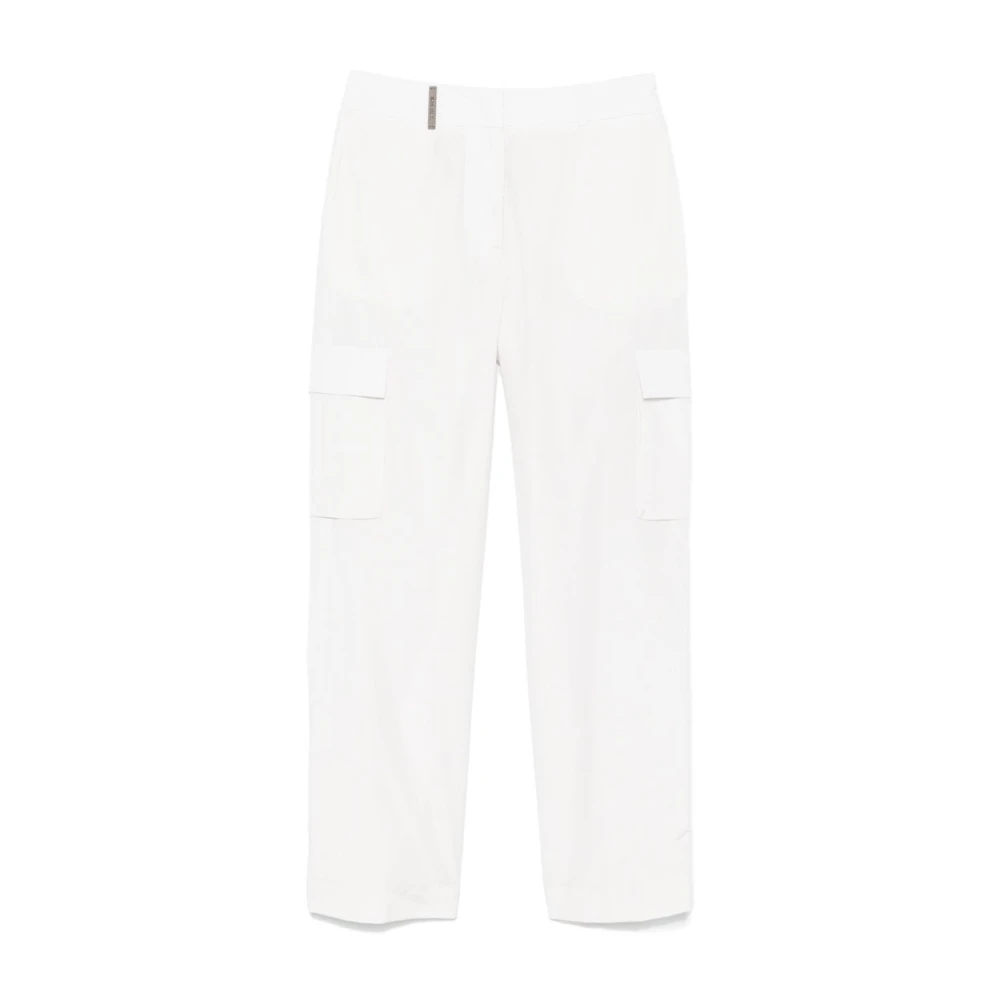 PESERICO Witte Cargo Broek Stijlvol Eco-Vriendelijk White Dames