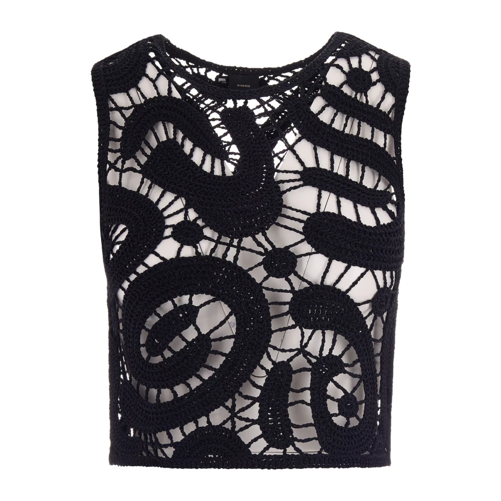 Pinko Women's Black Sleeveless Tops - Sleeveless Tops - M - Tops