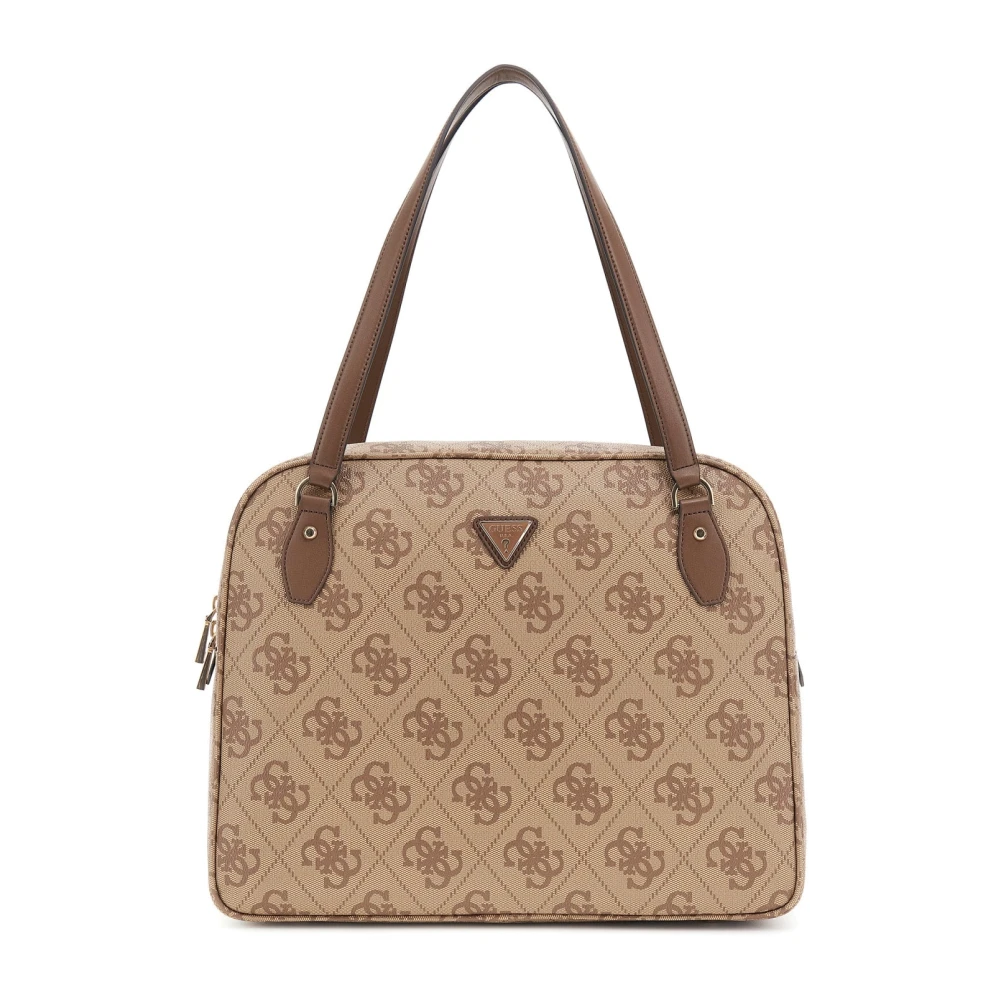 Guess Brown Handbags, Female, One Size, Latte Toiletry Train Bag