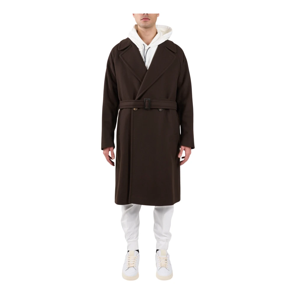 Hevo Dubbelbreasted jas met brede revers Brown Heren