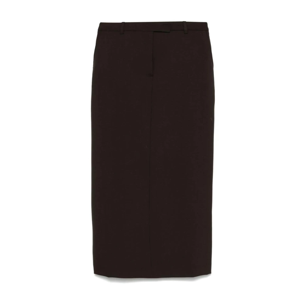 Officine Générale Bruine wollen rok met dartdetails Brown Dames
