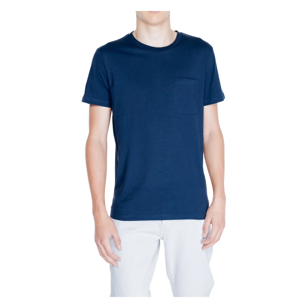 Peuterey Heren T-shirt Lente Zomer Collectie Blue Heren