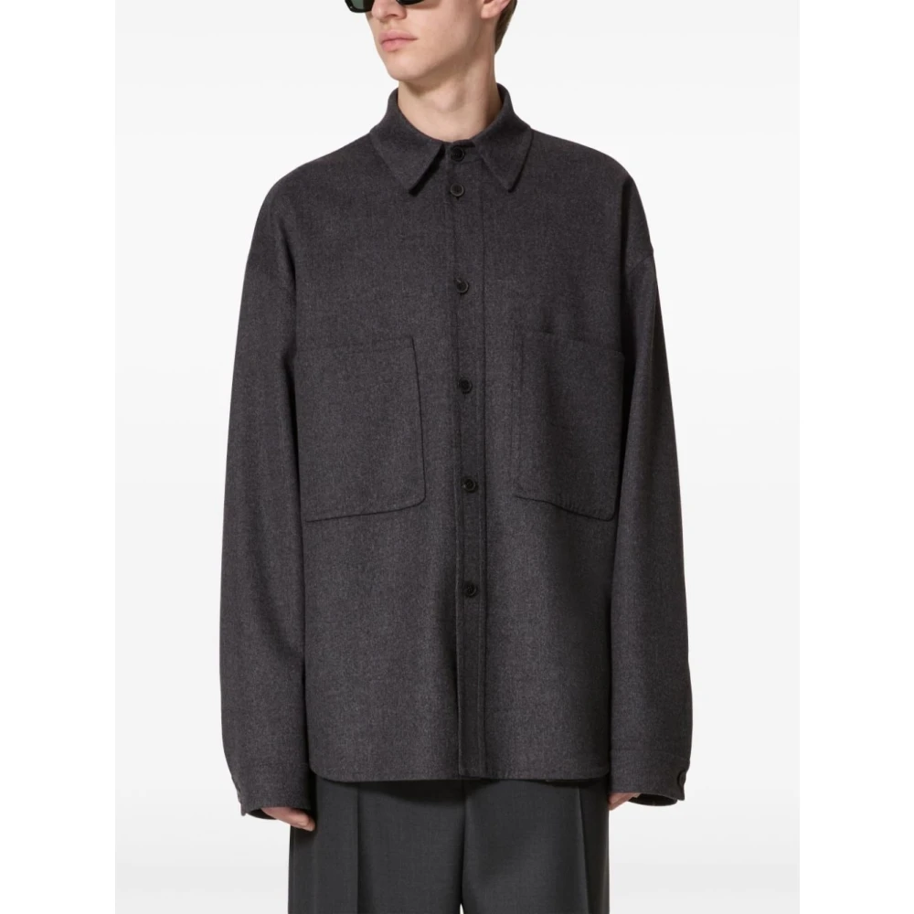 Valentino Garavani Grijze Wol Oversized Jas Gray Heren